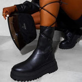 Boots PU Thick-soled Fashion Women's Boots Patent Leather-BS01055-Veeddydropshipping
